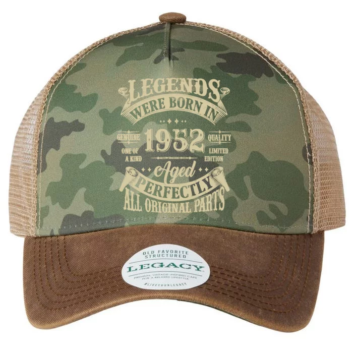 72nd Birthday 72 Years Old Vintage Legends Born In 1952 Legacy Tie Dye Trucker Hat