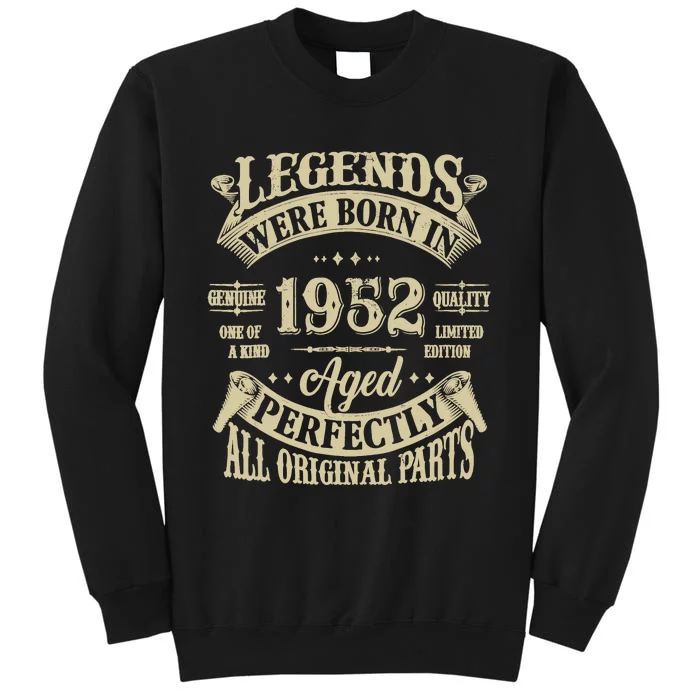 72nd Birthday 72 Years Old Vintage Legends Born In 1952 Sweatshirt