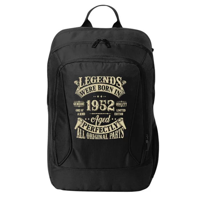 72nd Birthday 72 Years Old Vintage Legends Born In 1952 City Backpack