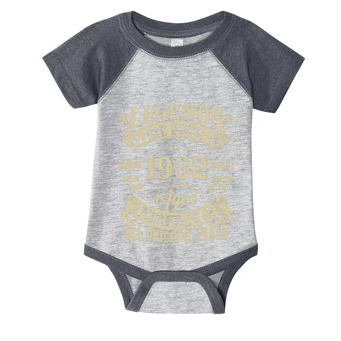 72nd Birthday 72 Years Old Vintage Legends Born In 1952 Infant Baby Jersey Bodysuit