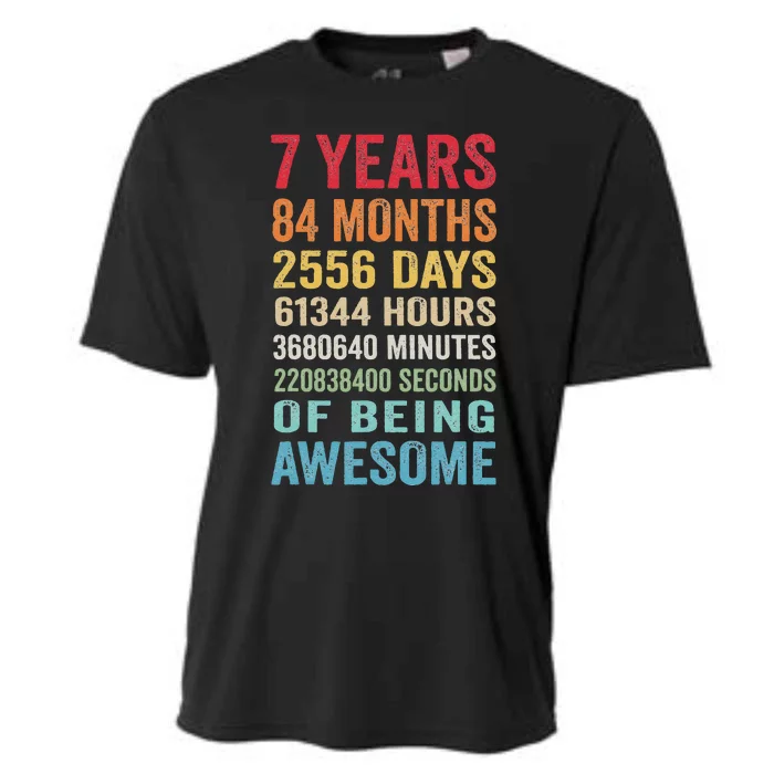 7th Birthday 7 Years Old Vintage Retro 84 Months Funny Cooling Performance Crew T-Shirt