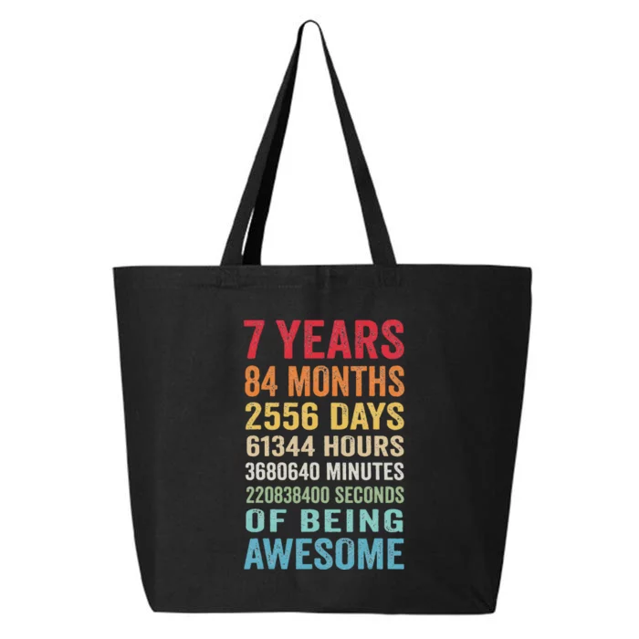 7th Birthday 7 Years Old Vintage Retro 84 Months Funny 25L Jumbo Tote