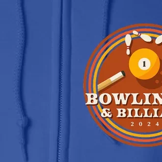 70s Bowling And Billiards Full Zip Hoodie