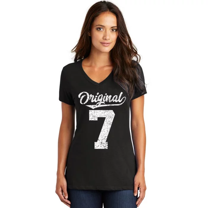 7th Birthday And Original Seven Women's V-Neck T-Shirt