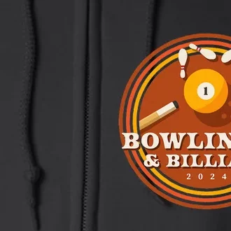 70s Bowling And Billiards Full Zip Hoodie