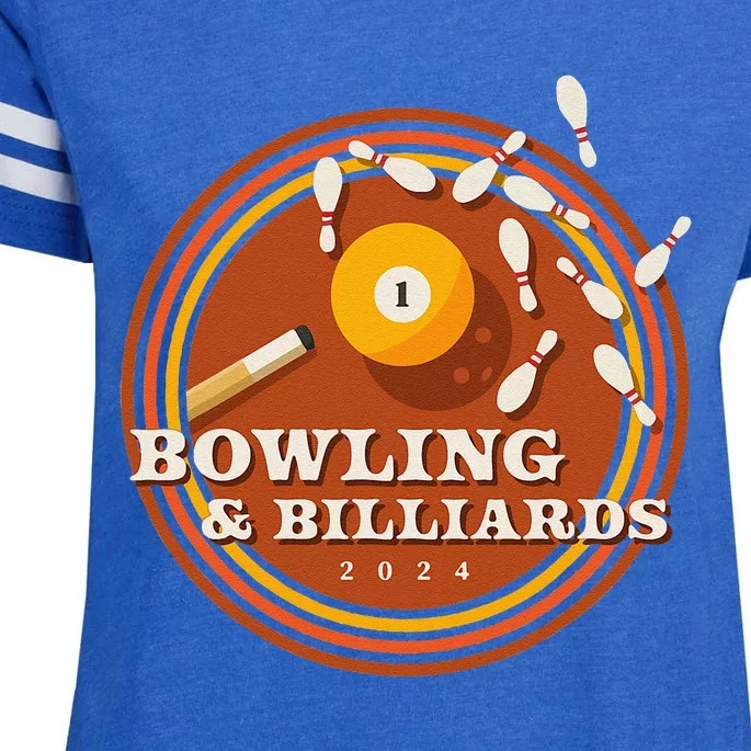 70s Bowling And Billiards Enza Ladies Jersey Football T-Shirt