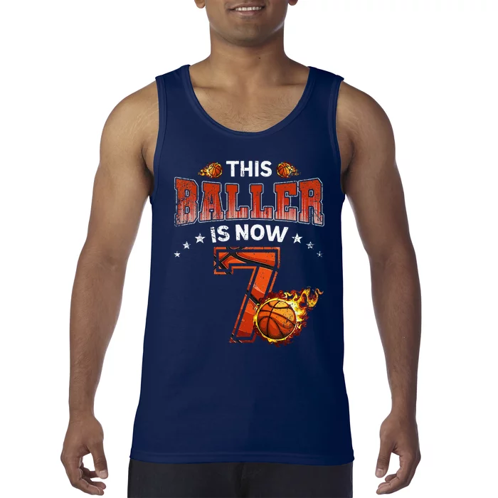 7th Birthday Basketball Player Gifts 7 Years Old Tank Top