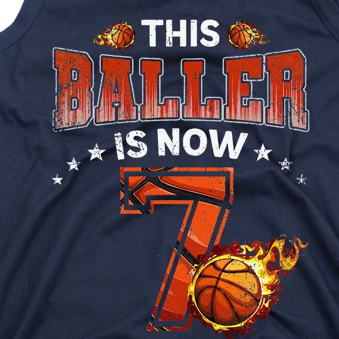 7th Birthday Basketball Player Gifts 7 Years Old Tank Top