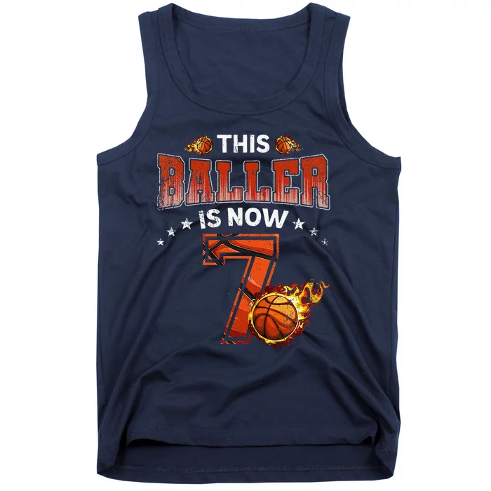 7th Birthday Basketball Player Gifts 7 Years Old Tank Top