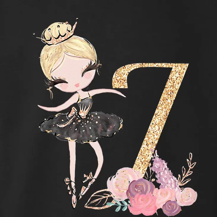 7th Birthday Ballerina Dancer Blonde Ballet Tutu Girl Seven Toddler Hoodie