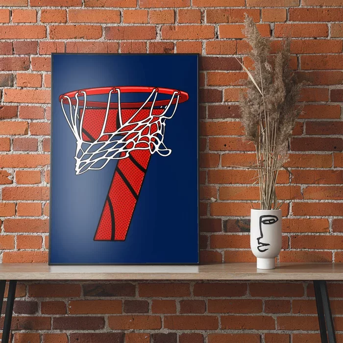 7th Birthday Basketball Seven Years Gift For Children Poster