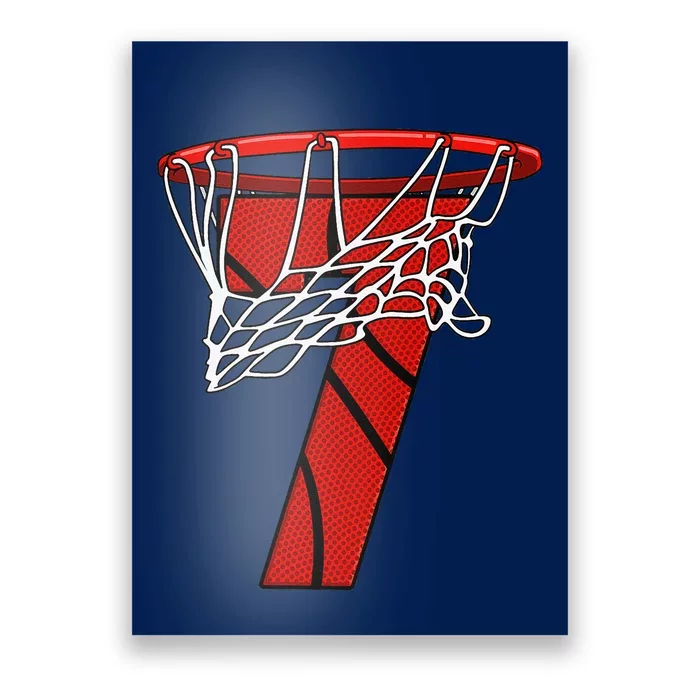 7th Birthday Basketball Seven Years Gift For Children Poster