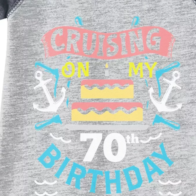 70th Birthday Cruise Trip Men Women Birthday Cruise Infant Baby Jersey Bodysuit