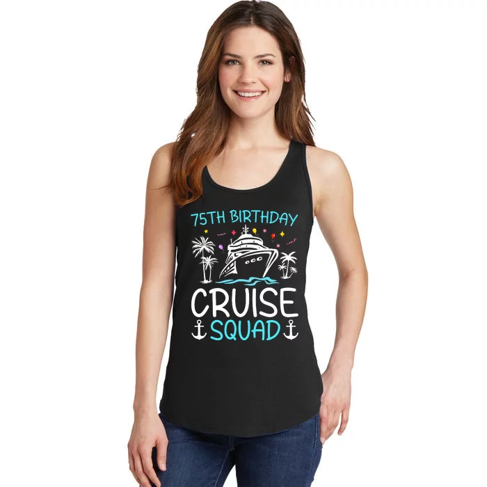 75th Birthday Cruise Squad Gifts 2025 Matching Party Family Ladies Essential Tank