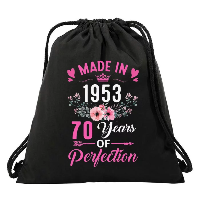 70 Birthday Decorations Women Female 70Th 1953 Birthday Drawstring Bag