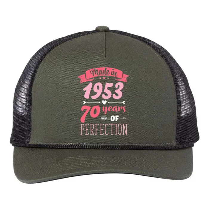 70 Birthday Decorations Women Female 70th BDay 1953 Birthday Retro Rope Trucker Hat Cap