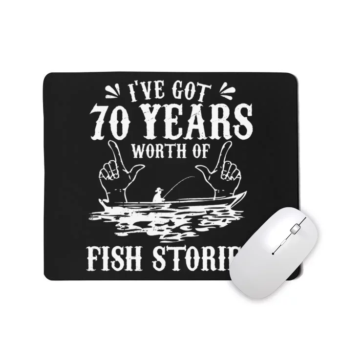 70th Birthday Fisherman Funny Bass Fishing Gift Idea Mousepad