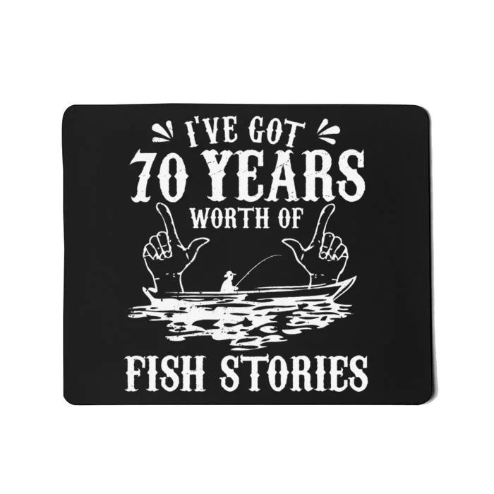 70th Birthday Fisherman Funny Bass Fishing Gift Idea Mousepad