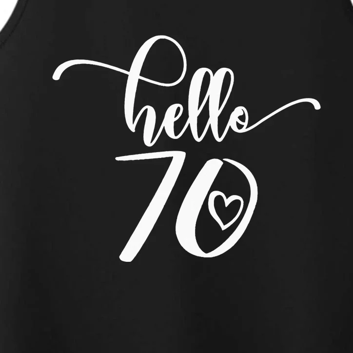 70th Birthday For  Hello 70 Seventy 70 Years Old Cute Performance Tank