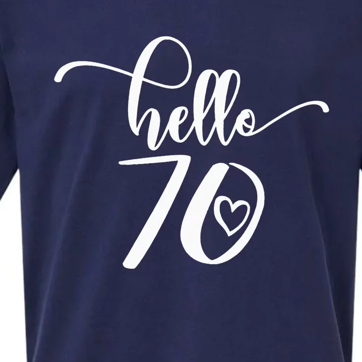 70th Birthday For  Hello 70 Seventy 70 Years Old Cute Sueded Cloud Jersey T-Shirt