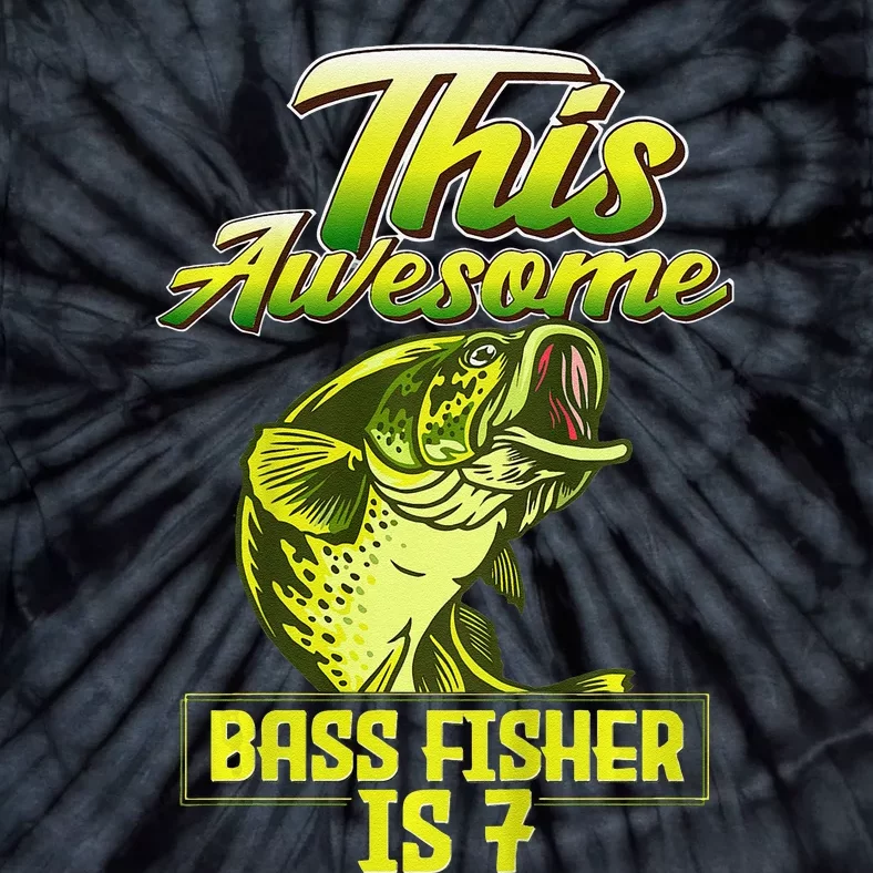 7th Birthday Fishing For Largemouth Bass Fish Fisher Tie-Dye T-Shirt