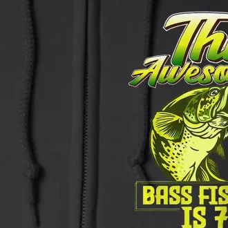 7th Birthday Fishing For Largemouth Bass Fish Fisher Full Zip Hoodie