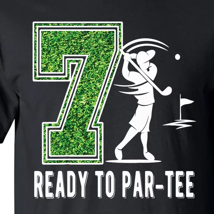 7th Birthday Golfer Seven Year Old Golf Player Tall T-Shirt