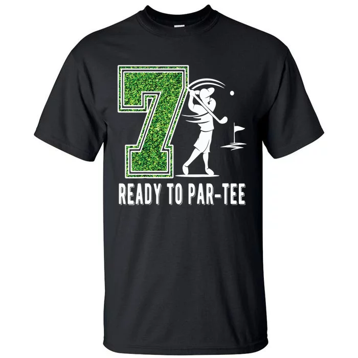 7th Birthday Golfer Seven Year Old Golf Player Tall T-Shirt