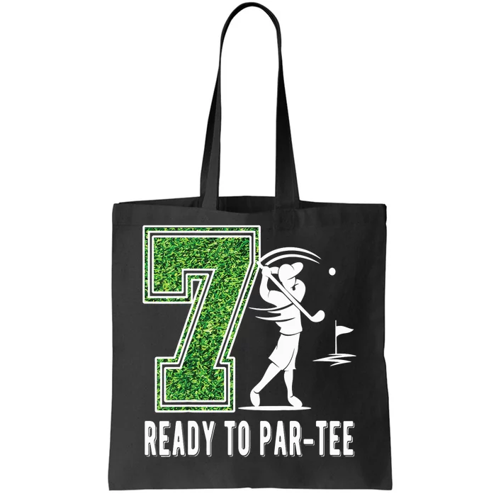 7th Birthday Golfer Seven Year Old Golf Player Tote Bag