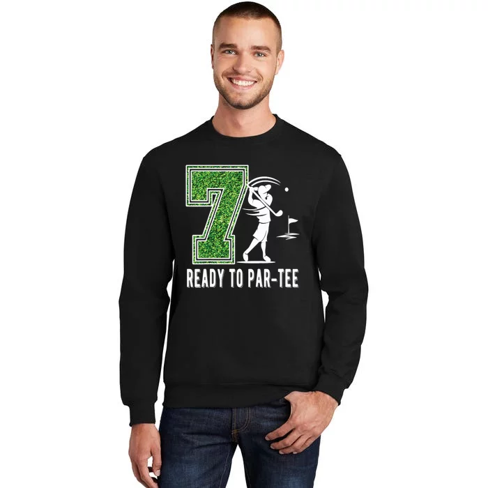 7th Birthday Golfer Seven Year Old Golf Player Tall Sweatshirt