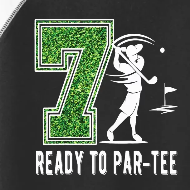 7th Birthday Golfer Seven Year Old Golf Player Toddler Fine Jersey T-Shirt