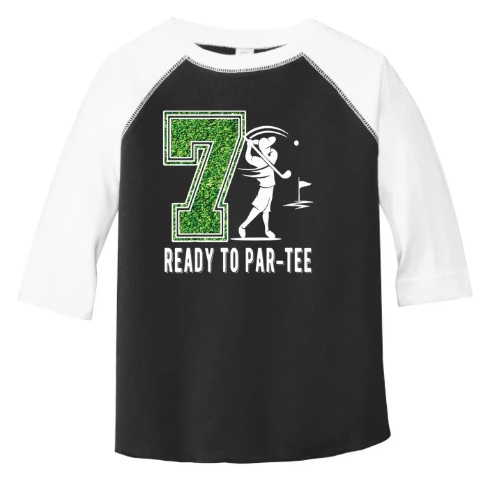 7th Birthday Golfer Seven Year Old Golf Player Toddler Fine Jersey T-Shirt