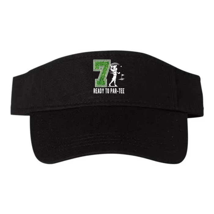 7th Birthday Golfer Seven Year Old Golf Player Valucap Bio-Washed Visor