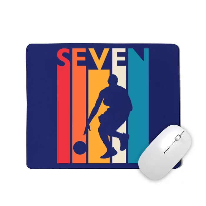 7th Birthday Gift Seven Vintage Basketball 7 Year Old Mousepad