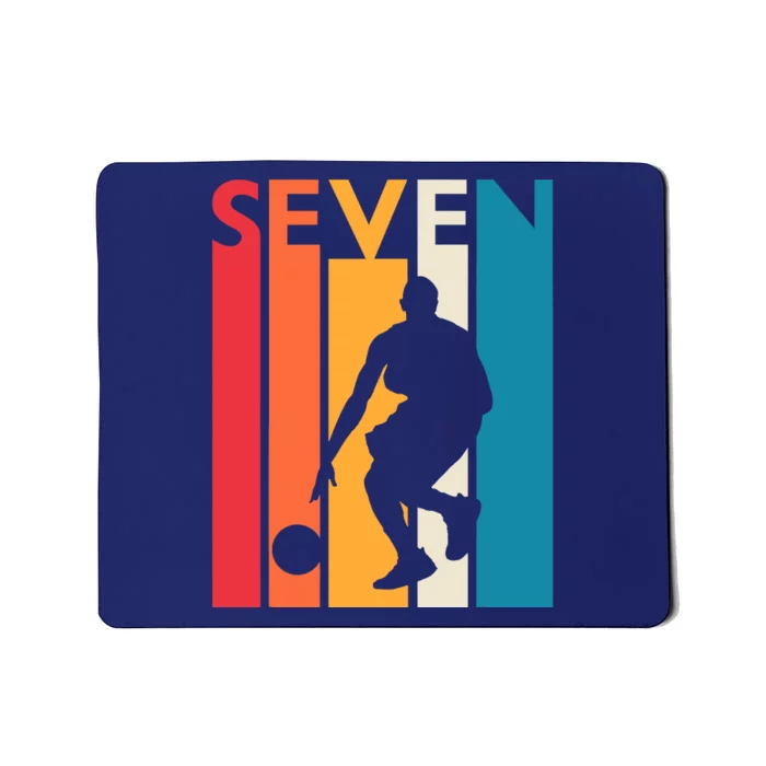 7th Birthday Gift Seven Vintage Basketball 7 Year Old Mousepad