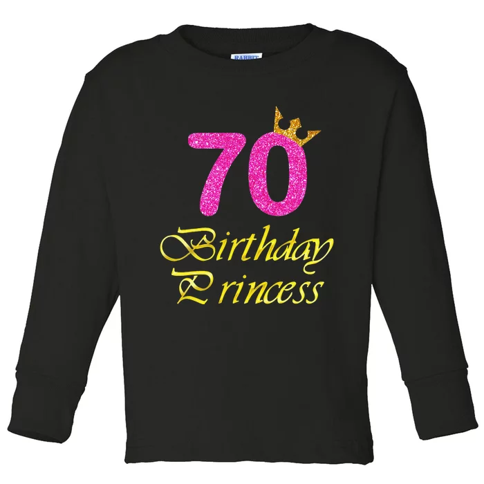 70th Birthday Gift Princess For 70 Years Old Toddler Long Sleeve Shirt