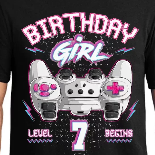 7Th Birthday  Gamer Level 7 Begins Video Games Girls Pajama Set