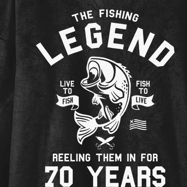 70th Birthday Gift The Fishing Legend 70 Years Fisherman Hooded Wearable Blanket