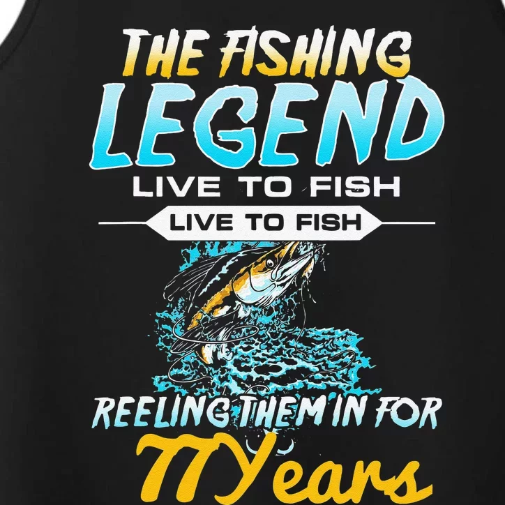 77th Birthday Gift The Fishing Legend 77 Years Fisherman Performance Tank