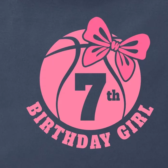 7th Birthday Girl Gift For Basketball Birthday Zip Tote Bag