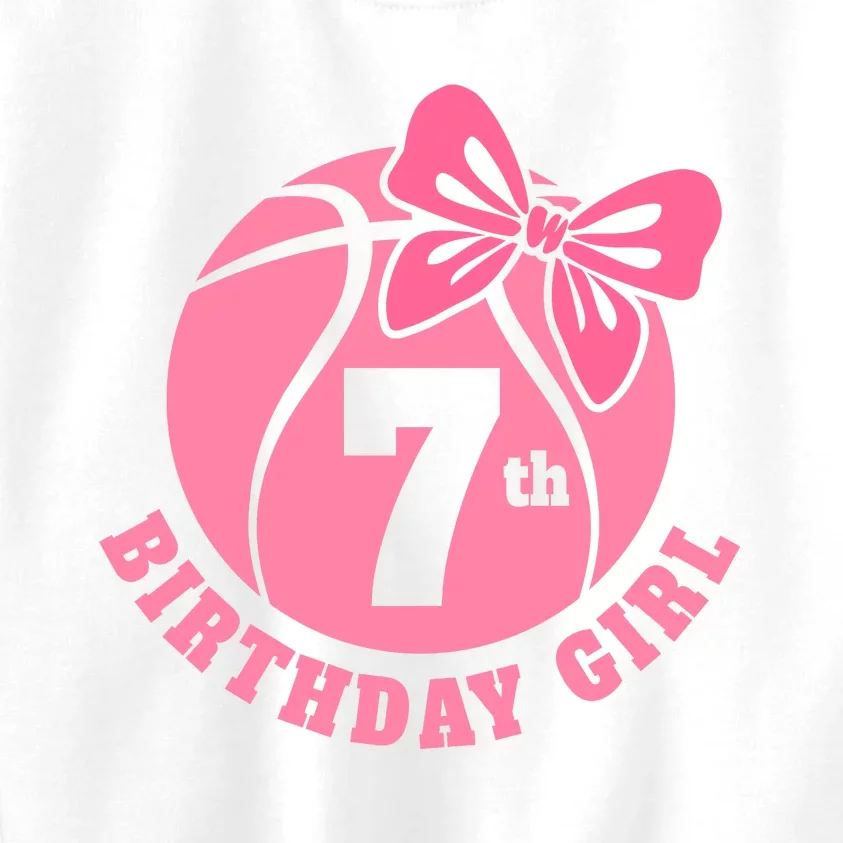 7th Birthday Girl Gift For Basketball Birthday Kids Sweatshirt