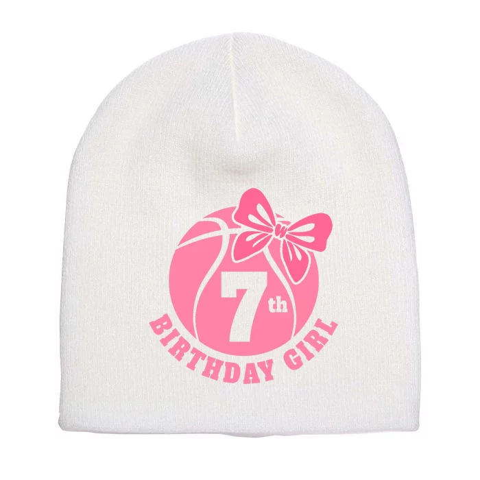 7th Birthday Girl Gift For Basketball Birthday Short Acrylic Beanie