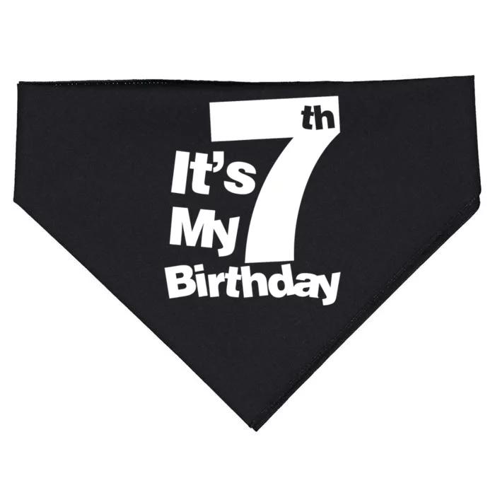 7th Birthday. It's My 7 Birthday 7 Year Old Birthday USA-Made Doggie Bandana