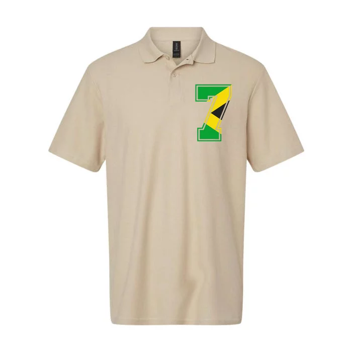 7th Birthday Jamaican 7 Years Old Number 7 Jamaica Flag Softstyle Adult Sport Polo