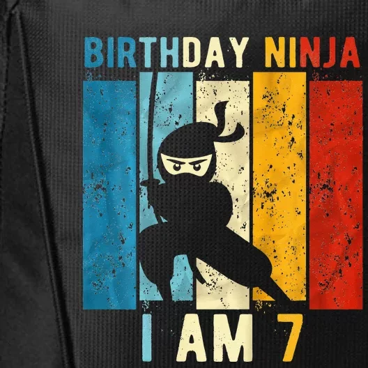 7th Birthday Ninja 7 Year Old Birthday City Backpack