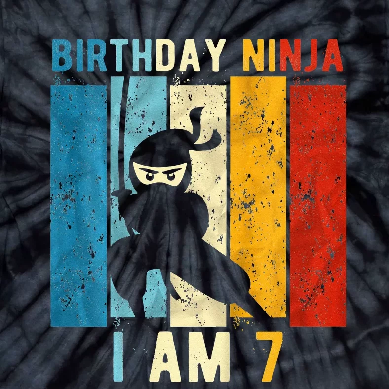 7th Birthday Ninja 7 Year Old Birthday Tie-Dye T-Shirt