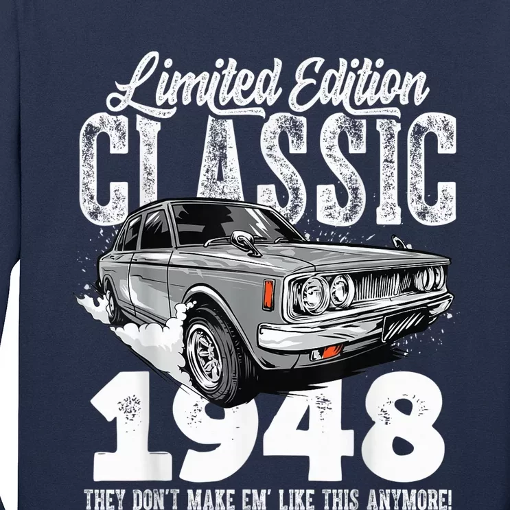 75th Birthday Present Vintage Classic Car 1948 B-day 75 year old Long Sleeve Shirt