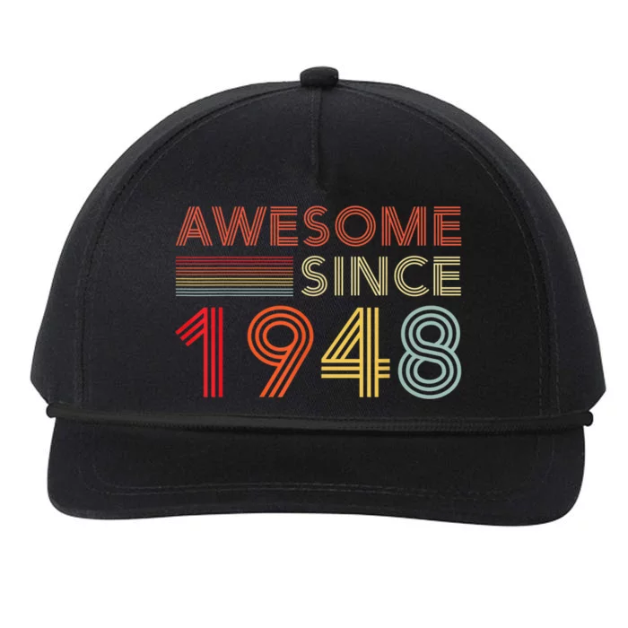 75 Birthday Present Decorations  Wo 1948 BDay 75th Birthday Present Snapback Five-Panel Rope Hat