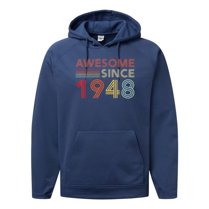 75 Birthday Present Decorations  Wo 1948 BDay 75th Birthday Present Performance Fleece Hoodie