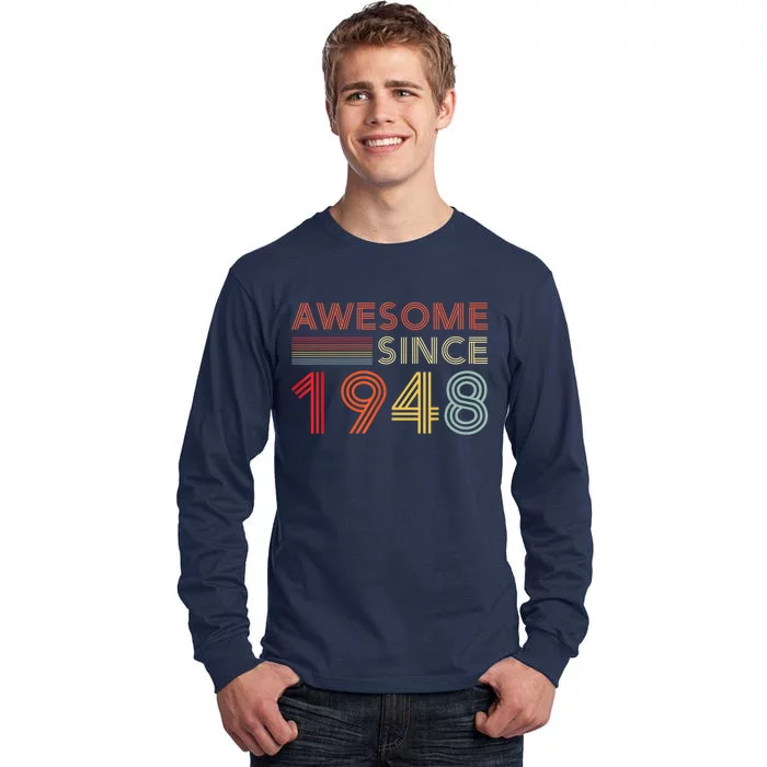 75 Birthday Present Decorations  Wo 1948 BDay 75th Birthday Present Tall Long Sleeve T-Shirt